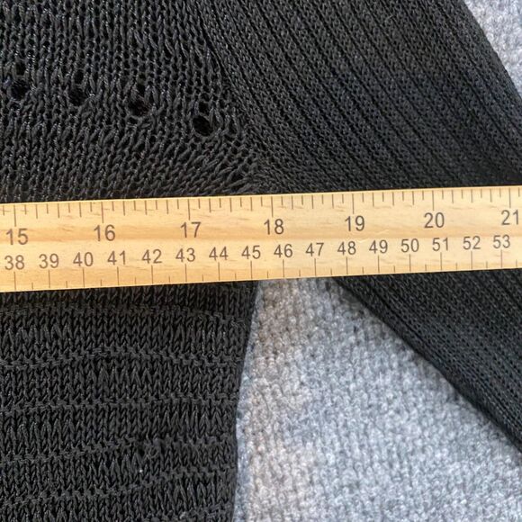 Kenar Sweater Womens M Black Linen Blend Knit Round Neck Whimsigoth Fairy Grunge - Picture 7 of 7